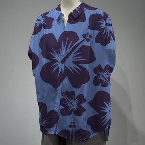 US Size Custom <b>Tropical</b> Floral Printed Aloha <b>Woman</b> Button up <b>Shirt</b> 100% Rayon Oversize Drop Sleeve <b>Woman</b> Vacation Blouse - Product Image 3