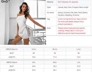 QINSI Camicie da Notte Bianche <span class=keywords><strong>in</strong></span> Raso con Scollo Quadrato Senza Maniche Mini Abiti da Notte con Pizzo per Donna Camicie da Notte <span class=keywords><strong>in</strong></span> Raso Ricamate - Product Image 6