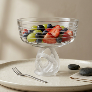 Modern Artistic Knot Shape Transparent Crystal Glass Bowl Eco-Friendly Decorative Serving Dish for Snacks Desserts Home <b>Table</b> - Product Image 2