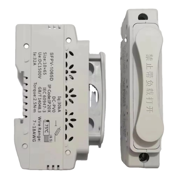 Saiffey 10*65 DC1500V Voltage Protector Cylindrical Fuse Holder GPV Plastic Material Electric Fuse Base for Solar Combiner Box