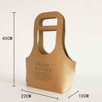 Sacs à fleurs pliables en papier kraft en gros, emballage de fleurs pour fleuristes, sacs à main élégants pour bouquets cadeaux