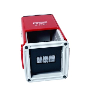 Timbro Datario Quadrato in <span class=keywords><strong>Gomma</strong></span> DongFangTu, Macchina per Timbri Multicolore con Tampone Inchiostrato 30x30mm, Corpo in ABS, Autoinchiostrante, Personalizzabile per Ufficio - Product Image 1