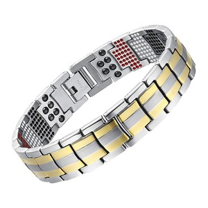 Bracelet en titane pur plaqué sous vide, motif dos <span class=keywords><strong>de</strong></span> tortue, multi-perforations, avec pierre magnétique, cadeau <span class=keywords><strong>de</strong></span> bureau/carrière - Product Image 3