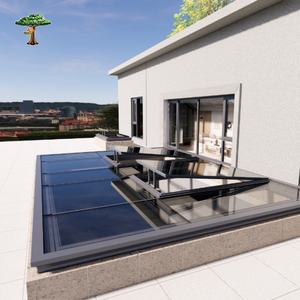 Véranda moderne en aluminium avec portes coulissantes panoramiques et toit en verre plat pour une vie intérieure-extérieure sans coupure - Product Image 2