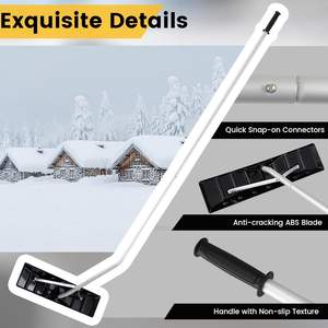 Kar Sökme Tırmığı 25 inç Bıçaklı 5-18.8FT Uzatılabilir Alüminyum Kar Temizleme Aleti Açılı Başlıklı Hafif Çatı Tırmığı Kamyon, Traktör için - Product Image 3