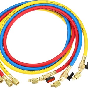 Manguera de Carga de Refrigerante de Tres Colores R410a, Válvula de Bola de Latón de 800 Psi Máx. para Reparación de Aire Acondicionado y Aire Acondicionado de Automóviles - Product Image 1