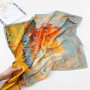 Sciarpa di Lusso Quadrata Grande Vintage in Pura Seta di Gelso 100% per Primavera Autunno Protezione Solare Sciarpa da Testa Donna in Crêpe Tinta Unita - Product Image 3