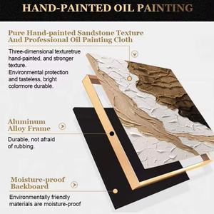 Grande peinture à l'huile réaliste bleu foncé représentant la mer, décoration murale pour la maison et les hôtels, œuvre d'art texturée faite à la main - Product Image 6