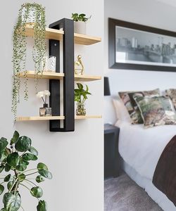 MAYHOME Furniture Wall Mounted Shelving <strong>Unit</strong> All <strong>Pine</strong> Wood 50CM 3 Tier Large <strong>Shelf</strong> for Bedroom Living Room Office Bathroom - Product Image 3