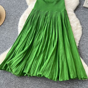 <span class=keywords><strong>Abito</strong></span> lungo da donna elegante <span class=keywords><strong>verde</strong></span> estivo 2026, modello impero, casual, plissettato, patchwork rurale, traspirante - Product Image 6