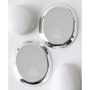 Mini espejo de mano ovalado de un solo lado plegable 1x aumento portátil cosmético tocador maquillaje vanidad mango rosa impresión personalizada - Product Image 1