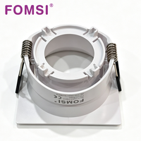 Support de Downlight Carré LED FOMSI Blanc Noir à Angle Réglable pour Ampoules LED MR16, Boîtier de Lampe LED, Cadre de Spot LED GU10 MR16