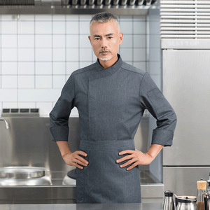 Uniformes d'hôtel à bas prix veste <span class=keywords><strong>de</strong></span> chef à manches longues veste <span class=keywords><strong>de</strong></span> <span class=keywords><strong>cuisine</strong></span> restaurant cuisson café chef manteau <span class=keywords><strong>vêtements</strong></span> <span class=keywords><strong>de</strong></span> nettoyage des travailleurs - Product Image 4