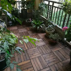 TAP & GO-Suelo de pavimento impermeable para exteriores, baldosas de enclavamiento compuesto de madera para terraza, patio y jardín