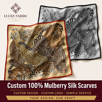 Écharpe de luxe 100% soie de mûrier 65x65cm carrée jacquard à ourlet roulé à la main à pois pour femme, échantillon disponible, fournisseur