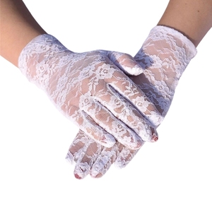 Guantes de Novia Elegantes con Apliques de Encaje Satinado, Largos hasta la Muñeca, <span class=keywords><strong>para</strong></span> Vestido de Novia, Baile, Comunión, <span class=keywords><strong>para</strong></span> Niñas y Mujeres - Product Image 1