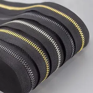 High quality bronze teeth metal zipper roll