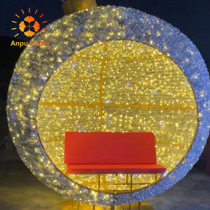 Iluminación <span class=keywords><strong>de</strong></span> arco <span class=keywords><strong>de</strong></span> bola Led <span class=keywords><strong>gigante</strong></span> 3D para decoración <span class=keywords><strong>de</strong></span> calles comerciales, esferas navideñas grandes para exteriores con luces para Centro Comercial - Product Image 5