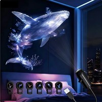 Nouvelle lampe de projection LED ciel étoilé, motif vie marine, mini lampe d'ambiance USB pour chambre à coucher