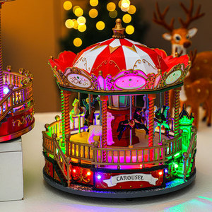 Nueva Caja Musical de Carrusel Navideño, Decoración Navideña, Regalo de Navidad - Product Image 4