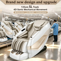 Fauteuil de massage Zhipin 4D SL Track à gravité zéro avec pétrissage, tapotement, roulement, vibration, airbag corps entier, étirement thaïlandais, chaleur et IA