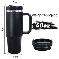 Gobelet isotherme personnalisé en acier inoxydable de 40 oz avec poignée et couvercle, mug de voyage sous vide, sublimation, paille, logo gravé au laser, bleu