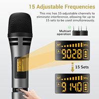 Ensemble de microphones sans fil professionnels double UHF XLR dynamiques portables pour karaoké, suppression du bruit, portée 60 m, métal