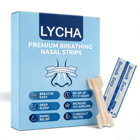 Bandes nasales respirantes hypoallergéniques LYCHA, ingrédients naturels, certifiées CE, pour un sommeil amélioré, réduction du ronflement, oxygénation