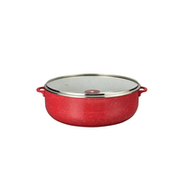 Batterie de cuisine en métal coloré, ensemble de casseroles en alliage d'aluminium de bonne qualité, deux poignées, design contemporain, vente chaude, épaisseur 2,5 mm, compatible gaz