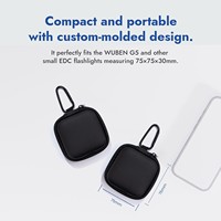Estuche para Mini Linterna EDC de 75 * 75 * 30 mm, Funda Rígida Cuadrada Compacta con Mosquetón para Exteriores