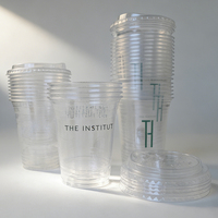 Gobelet jetable transparent en PET de qualité alimentaire 12oz 14oz, diamètre 90mm, avec logo personnalisé, pour café glacé à emporter, vente en gros