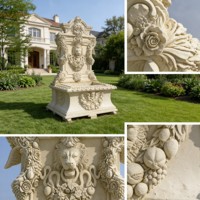 Fuente de Agua Decorativa para Jardín, Hotel, Interiores y Exteriores, Cascada 3D, Escultura de Mármol