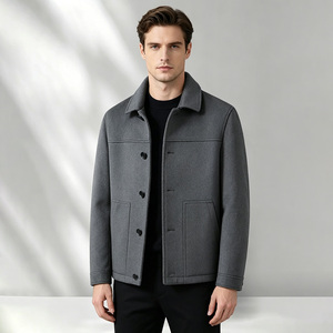 Manteau en laine véritable pour <span class=keywords><strong>homme</strong></span>, veste d'hiver en laine, style décontracté pour le travail, manteau <span class=keywords><strong>court</strong></span> en laine pour <span class=keywords><strong>homme</strong></span> - Product Image 1