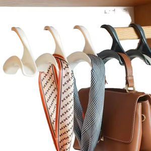 Organisateur de vêtements en plastique arc sac crochet pour sac à main chapeau écharpe support de rangement avec lien garde-robe stockage cintre - Product Image 2