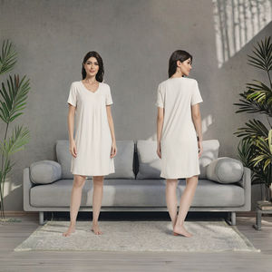 Camisón de Punto para Mujer, Tallas Grandes, Súper Suave y Transpirable, con Estampado Personalizado, Cintura Elástica, Cierre Clásico Delantero, para Verano - Product Image 2