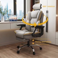 Chaise de bureau exécutive ergonomique moderne avec hauteur réglable, dossier inclinable, roulettes pivotantes, dossier haut, confort pour usage professionnel