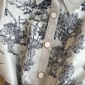 Camicia Casual stampata monopetto da donna primavera autunno moda manica a bolle con risvolto a trapezio abiti Casual - Product Image 4