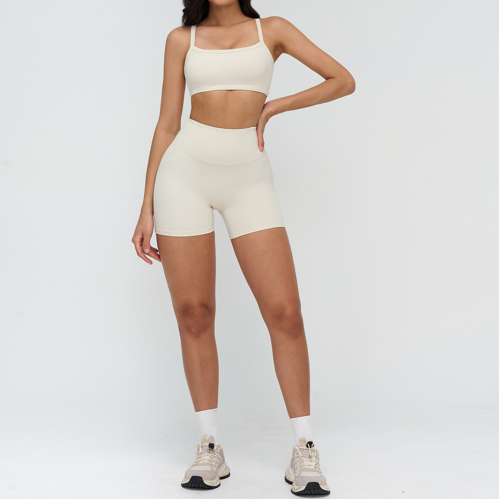 9307 bra 8047 shorts-linghua apricot