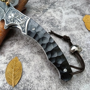 มีดพับ Damascus VG10 Core ระดับอุตสาหกรรม สำหรับกิจกรรมกลางแจ้ง กู้ภัย พกพา EDC ตั้งแคมป์ พร้อมปลอกหนัง - Product Image 5