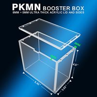 Boîte de présentation Booster Box avec aimants puissants et étui de protection résistant aux UV, boîte acrylique TCG pour le rangement et la présentation