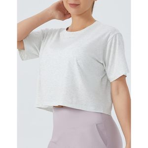Camiseta Deportiva Corta para Mujer FOXA, Cuello Redondo, Manga Corta, Transpirable, de Spandex y Algodón, para Yoga y Running - Product Image 2