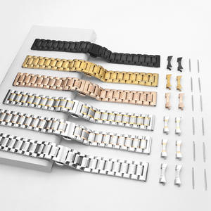 Bracelet de montre en métal à extrémités courbes Upro, bracelet en acier inoxydable 12 mm 13 mm 14 mm 20 mm 22 mm 24 mm, bracelet de remplacement pour homme - Product Image 3