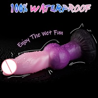 Dildo en silicone épais, de forme spéciale, motif monstre animalien, chien extraterrestre fantastique, noué, avec ventouse, grand plug anal, doux pour le point G, pour hommes