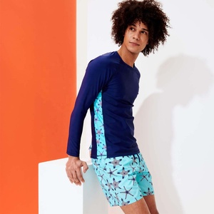 Vente en gros de t-shirts de fitness à manches longues imprimés par sublimation, compression, motif étoile de mer, en spandex/polyester pour hommes - Product Image 2