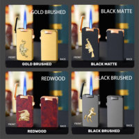 Briquets à gaz butane rechargeables en métal gravés personnalisés, résistants au vent, réutilisables pour une utilisation en extérieur et à la maison