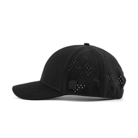 Casquette de baseball unisexe noire à 6 panneaux avec logo en caoutchouc Oxford Dobby personnalisé, visière brodée, taille universelle pour le golf