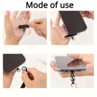 Lot de 10 patchs adhésifs transparents en TPU pour cordon de téléphone – Sangle universelle détachable anti-perte avec kit de connexion