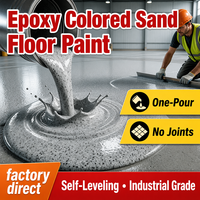 Peinture de sol en sable coloré époxy résistant à l'usure, revêtement de sol décoratif sans joint anti-poussière