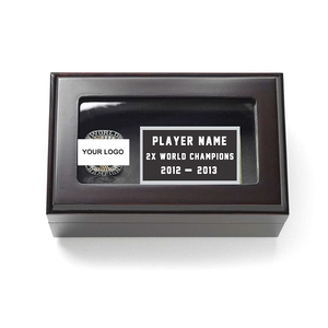 Matte Black Lacquer Finish Hot Sale Luxury Wooden Championship Ring Display Box