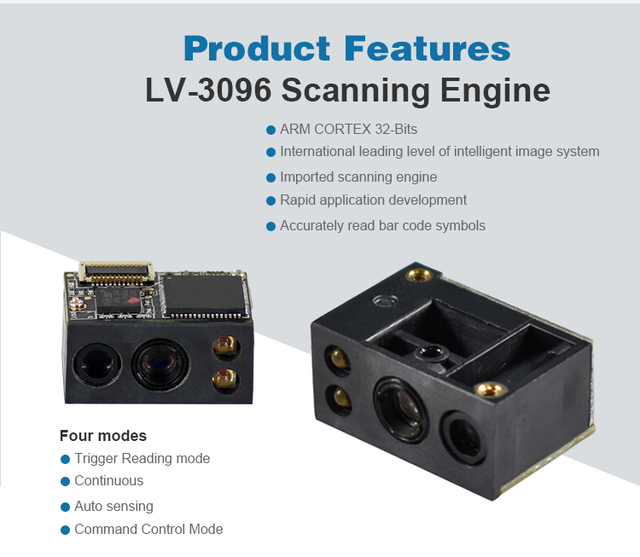 OEM LV3096 1D/2D Barcode Reader QR Code Embedded USB Scanner Module-Stock